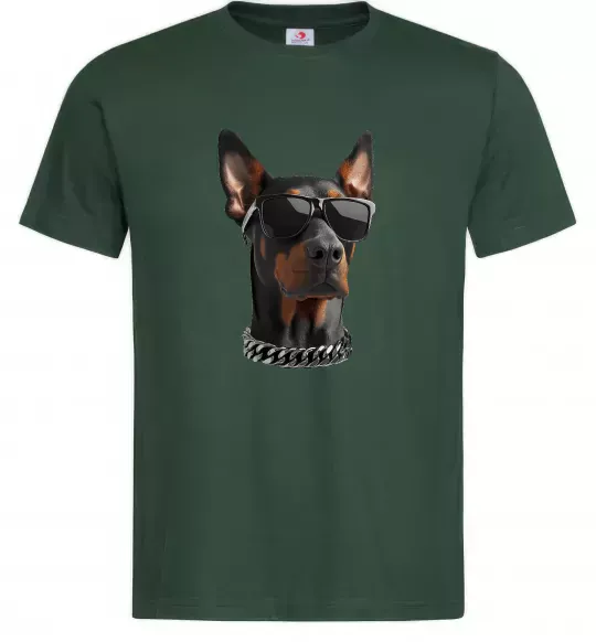 Мужская футболка Doberman sunglasses Темно-зеленый фото