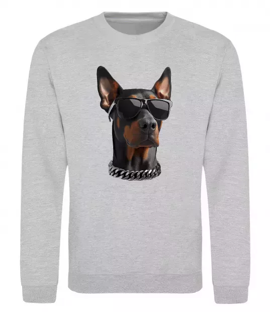 Свитшот Doberman sunglasses Серый меланж фото
