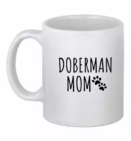 Чашка керамическая Doberman mom Белый фото