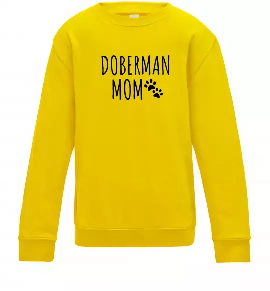 Дитячий світшот Doberman mom Сонячно жовтий фото