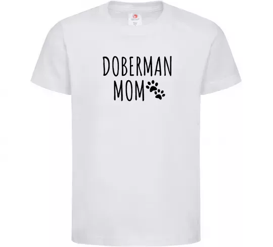 Дитяча футболка Doberman mom Білий фото