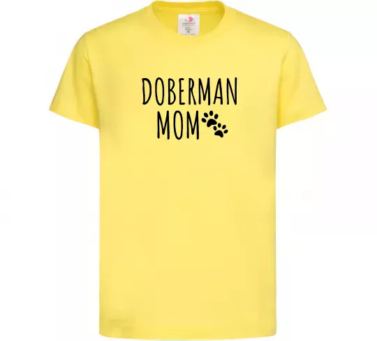Дитяча футболка Doberman mom Лимонний фото