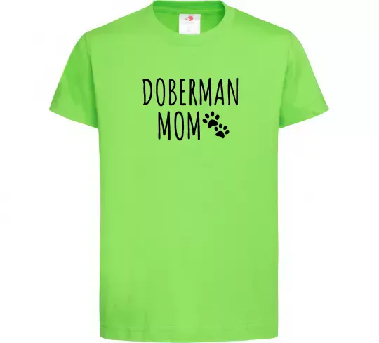 Дитяча футболка Doberman mom Лаймовий фото