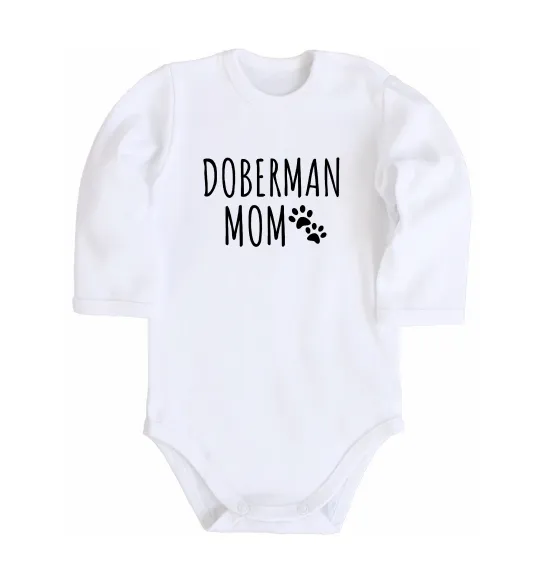 Детский боди Doberman mom Белый фото