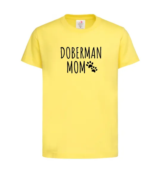 Дитяча футболка Doberman mom Лимонний фото