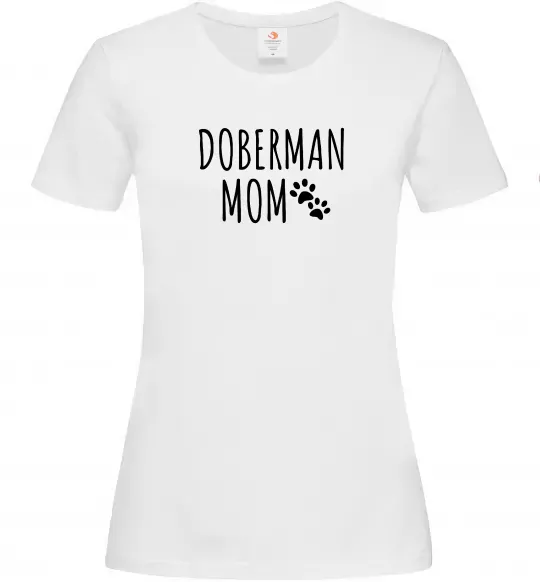 Женская футболка Doberman mom Белый фото
