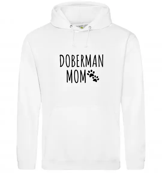 Женская толстовка (худи) Doberman mom Белый фото