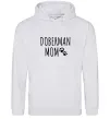 Женская толстовка (худи) Doberman mom Серый меланж фото