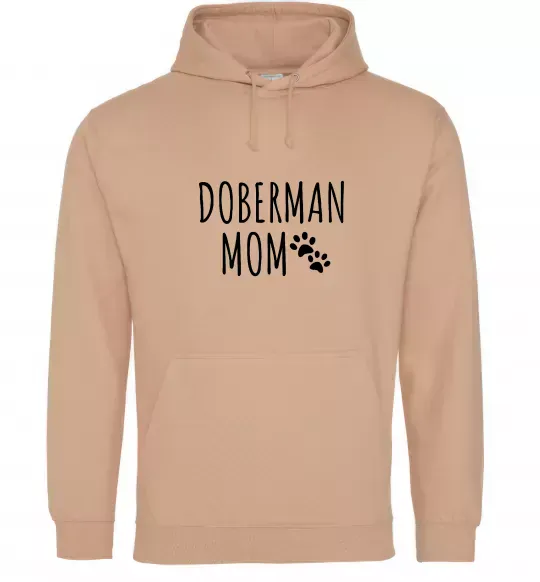 Женская толстовка (худи) Doberman mom Песочный фото