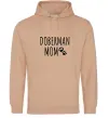 Женская толстовка (худи) Doberman mom Песочный фото