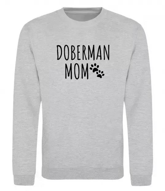 Світшот Doberman mom Сірий меланж фото