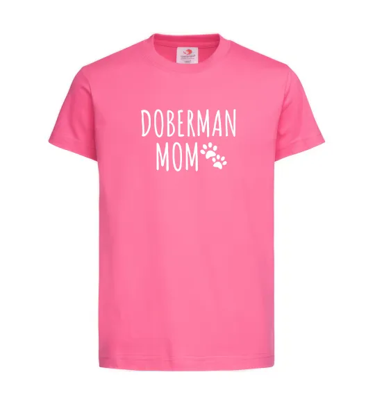 Дитяча футболка Doberman mom Яскраво-рожевий фото