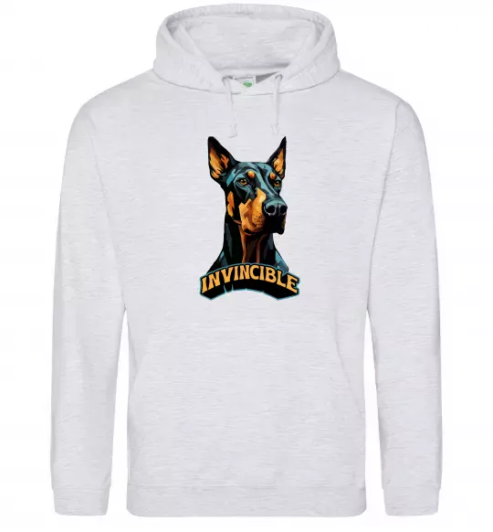 Жіноча толстовка (худі) Doberman invincible Сірий меланж фото