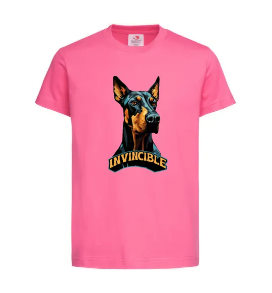 Детская футболка Doberman invincible Ярко-розовый фото