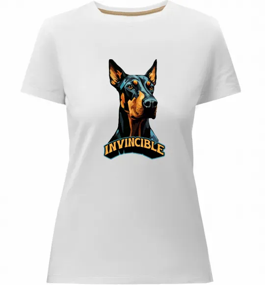 Женская премиум футболка Doberman invincible Белый фото