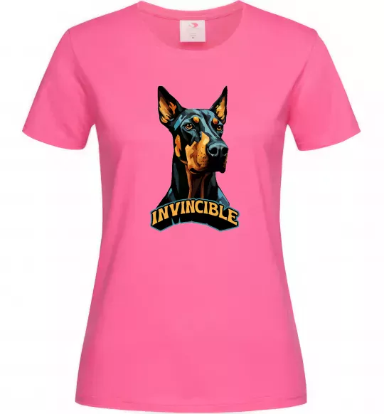 Женская футболка Doberman invincible Ярко-розовый фото