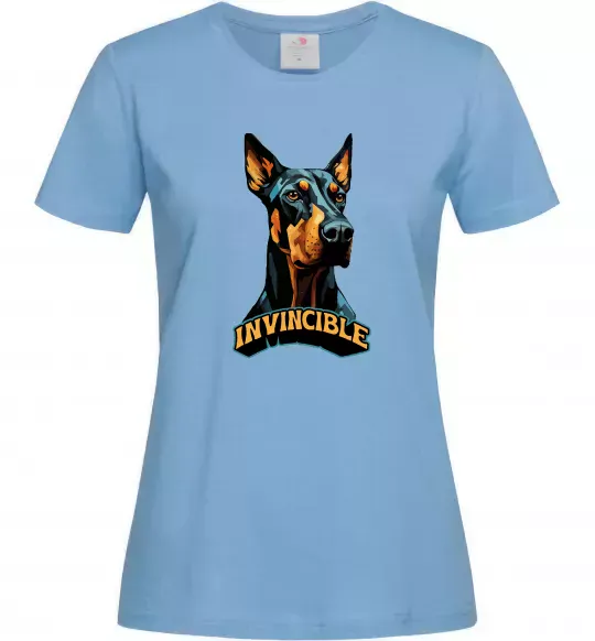 Женская футболка Doberman invincible Голубой фото