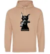 Мужская толстовка (худи) Doberman with gun Песочный фото