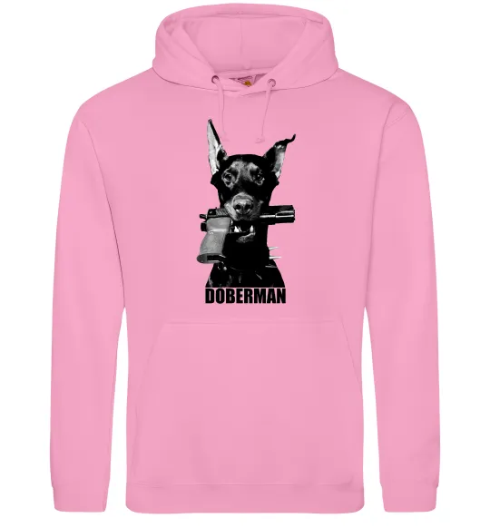 Жіноча толстовка (худі) Doberman with gun Рожевий фото