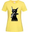 Жіноча футболка Doberman with gun Лимонний фото