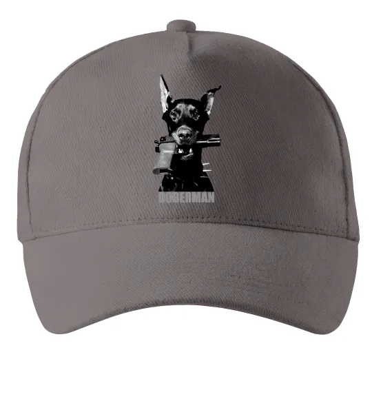 Кепка Doberman with gun Сірий фото