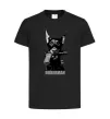 Дитяча футболка Doberman with gun Чорний фото