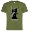 Чоловіча футболка Doberman with gun Оливковий фото