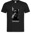 Чоловіча футболка Doberman with gun Чорний фото