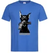 Чоловіча футболка Doberman with gun Яскраво-синій фото