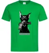 Чоловіча футболка Doberman with gun Зелений фото