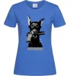 Жіноча футболка Doberman with gun Яскраво-синій фото