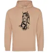 Мужская толстовка (худи) Doberman girl Песочный фото