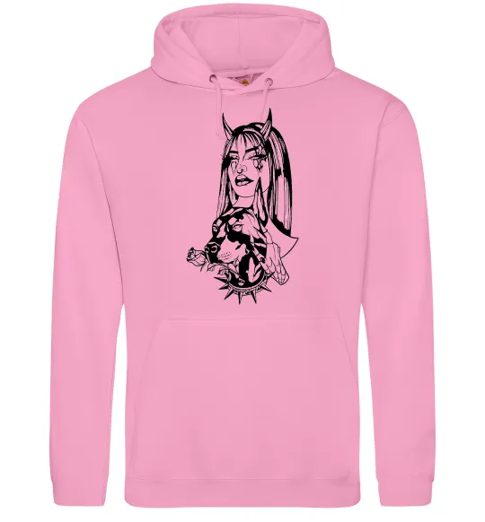 Женская толстовка (худи) Doberman girl Розовый фото