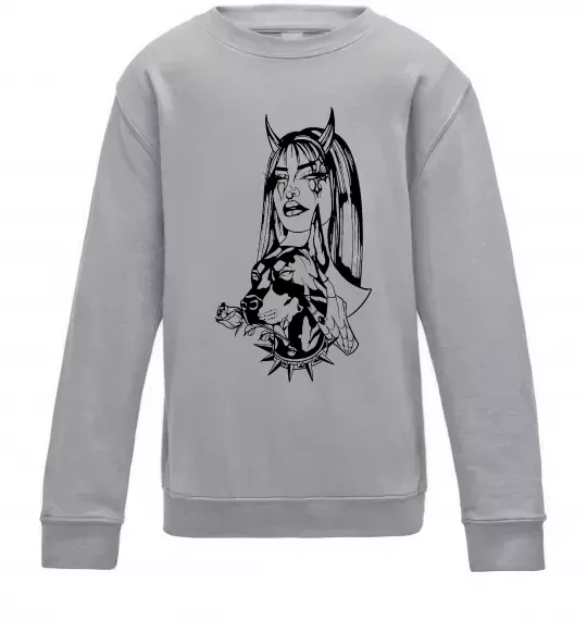 Детский Свитшот Doberman girl Серый меланж фото