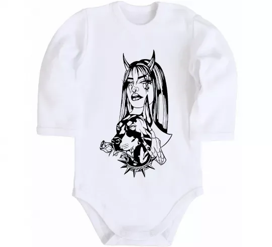 Детский боди Doberman girl Белый фото