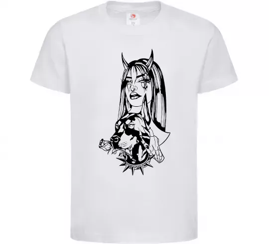Дитяча футболка Doberman girl Білий фото