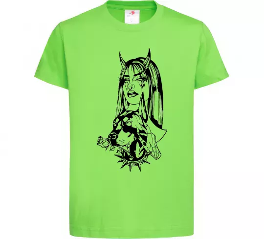 Дитяча футболка Doberman girl Лаймовий фото