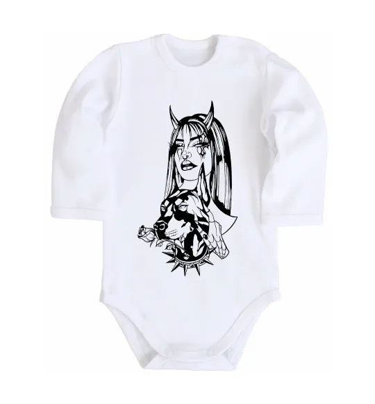 Дитячий бодік Doberman girl Білий фото