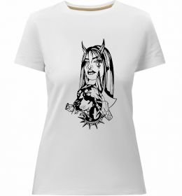 Женская премиум футболка Doberman girl