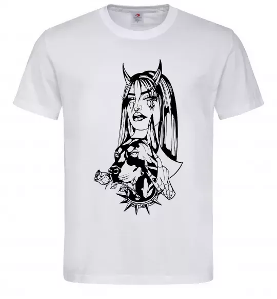 Чоловіча футболка Doberman girl Білий фото