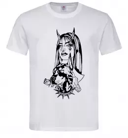 Мужская футболка Doberman girl Белый фото