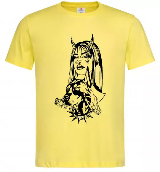 Чоловіча футболка Doberman girl Лимонний фото