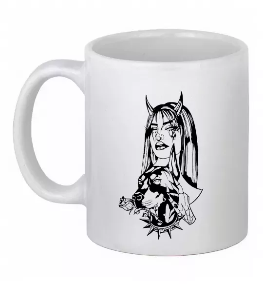 Чашка керамічна Doberman girl Білий фото