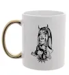 Чашка с цветной ручкой Doberman girl Золото фото