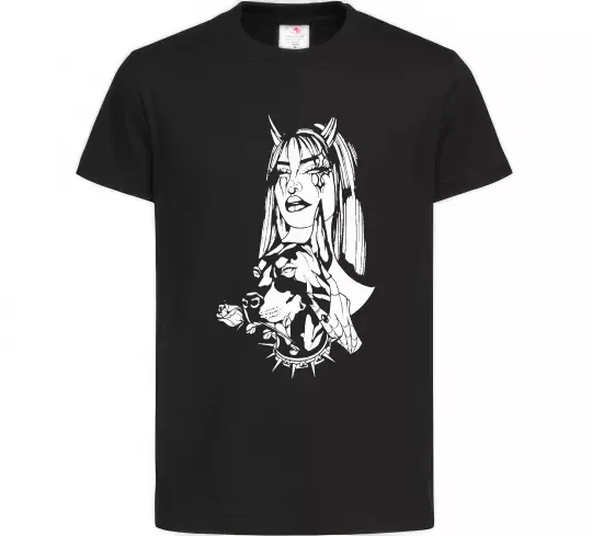 Дитяча футболка Doberman girl Чорний фото