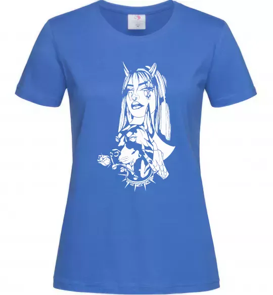 Женская футболка Doberman girl Ярко-синий фото