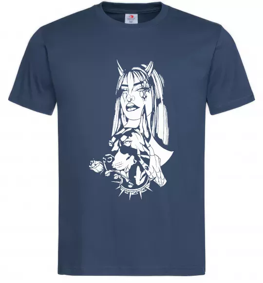 Чоловіча футболка Doberman girl Темно-синій фото