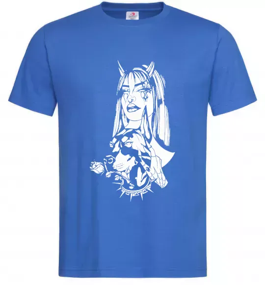Чоловіча футболка Doberman girl Яскраво-синій фото