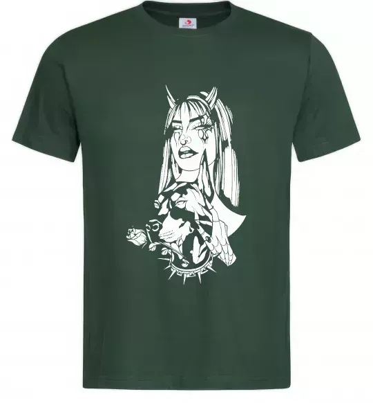 Чоловіча футболка Doberman girl Темно-зелений фото