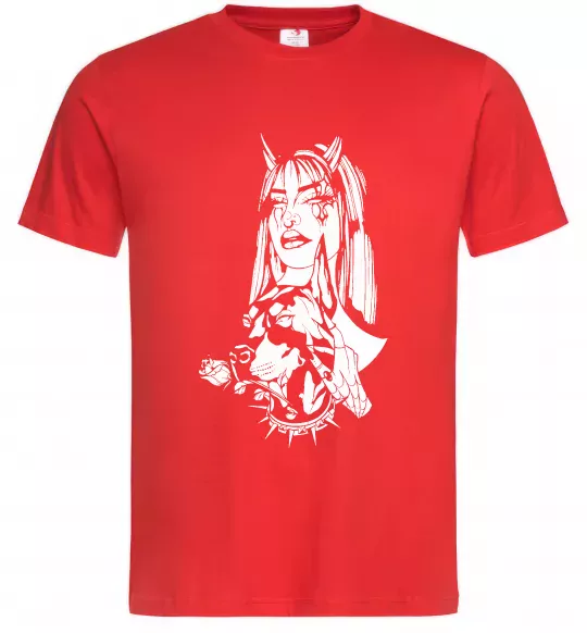 Чоловіча футболка Doberman girl Червоний фото